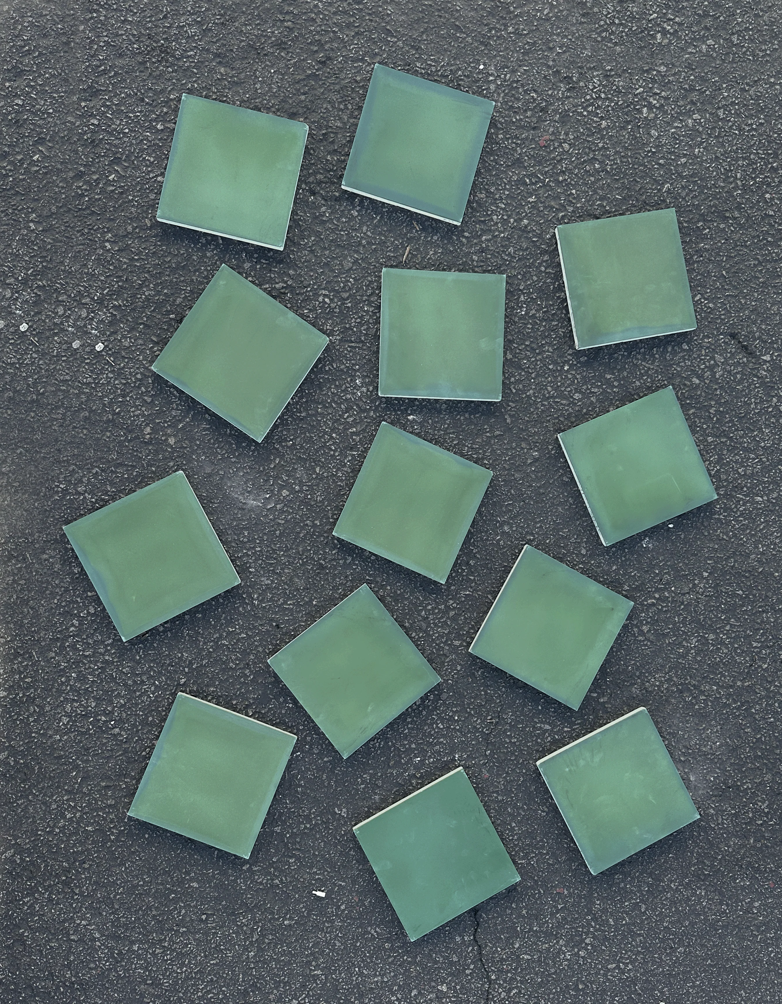 in stock // strands // solid 8"x8" // field: universal green - Image 2